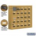Salsbury Cell Phone Storage Locker - with Front Access Panel - 5 Door High Unit (5 Inch Deep Compartments) - 25 A Doors (24 usable) - Gold - Surface Mounted - Resettable Combination Locks